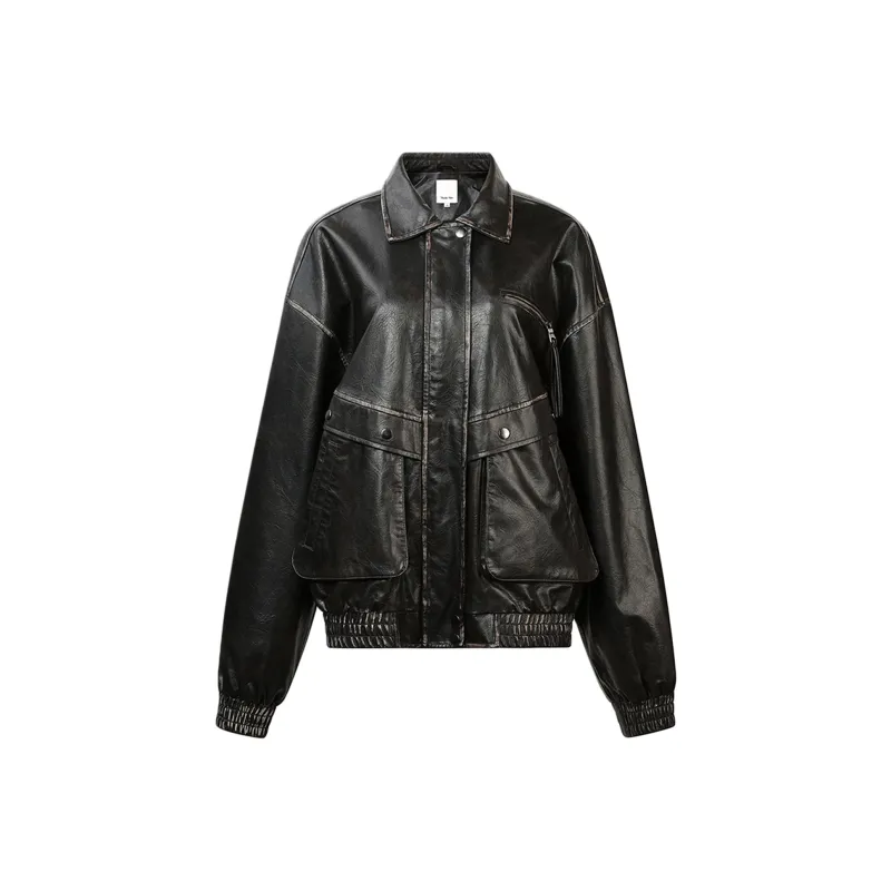Guuka Hero Leather Jacket Women's Black-0
