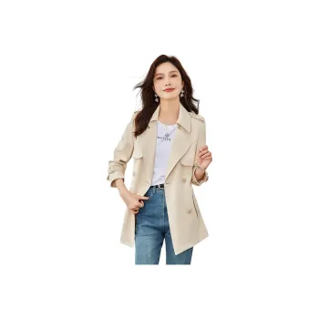 TERRE BLEUE Trench Coat Women's Ecru