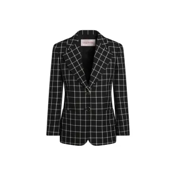 Valentino Checked Single Breasted Jacket