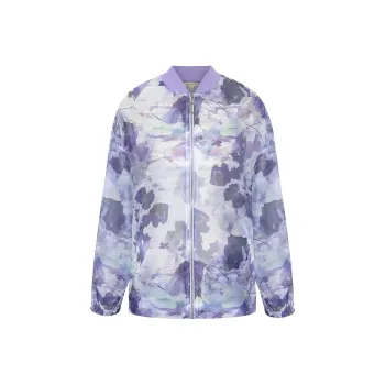 BBLLUUEE Baseball Jacket Women's Mist Purple
