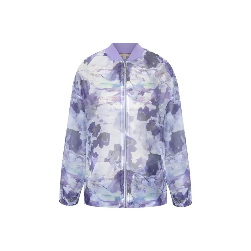 BBLLUUEE Baseball Jacket Women's Mist Purple-0