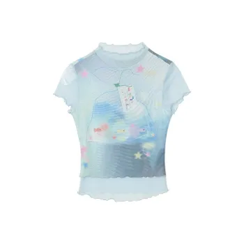 MASOOMAKE T Shirts Women's Blue