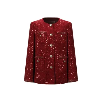 Three Quarters Cropped Coat Women's Red