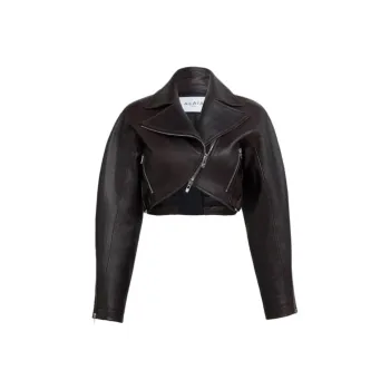Alaia Leather Jacket Women's Brown