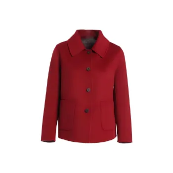 QIAOWANNI Coats Women's Gemstone Red/Welsh Slate