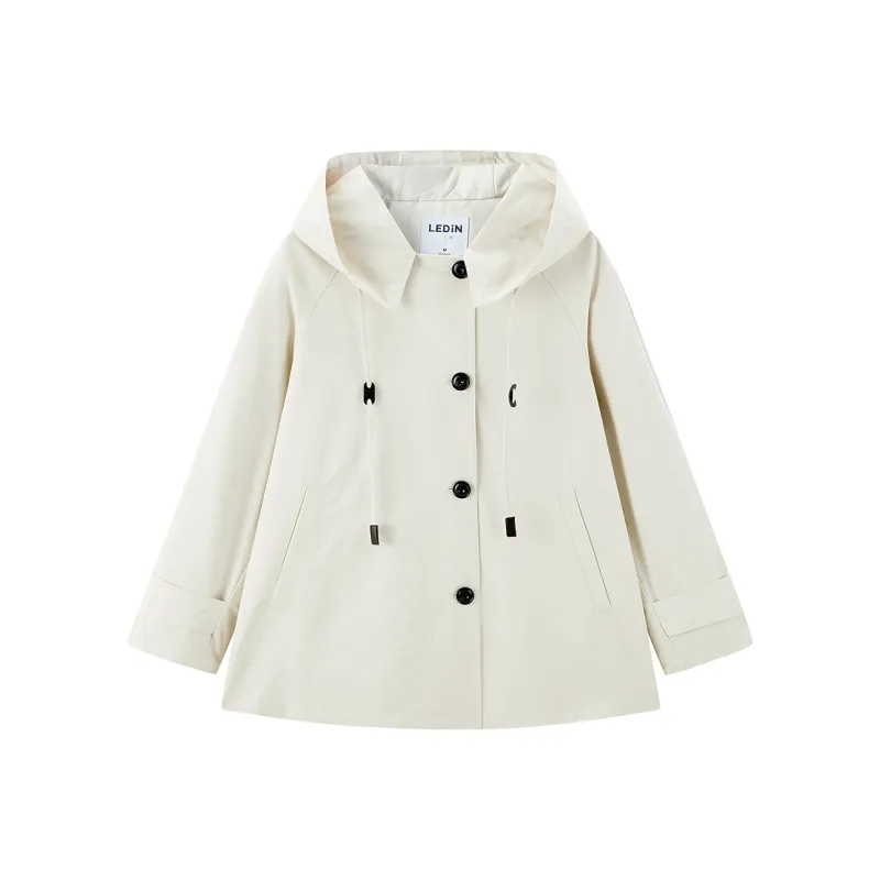 LEDIN Trench Coat Women's Mist White-0