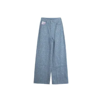 LALABOBO Casual Pants Women's Light Blue White