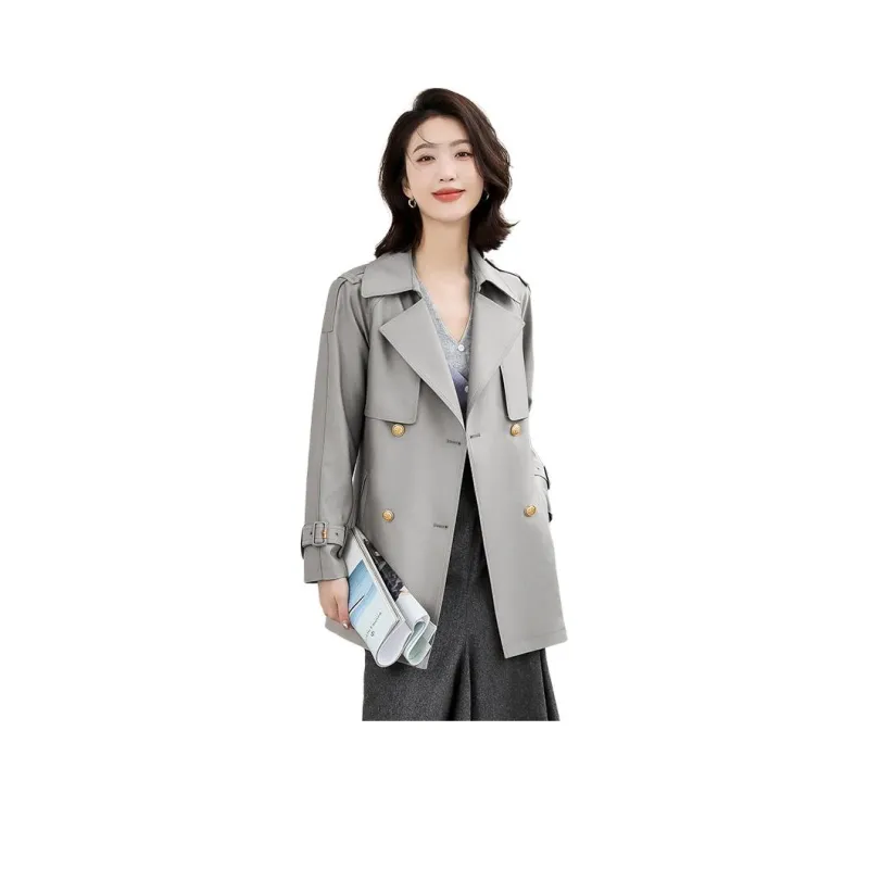 Yi Mengyuan Trench Coat Women's Gray-0