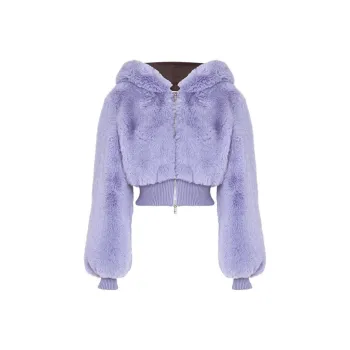 MOSCHINO Velvet feel Coat Women's Lilac