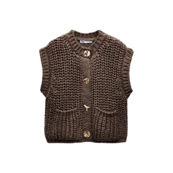 ZARA Vests Women's Brown