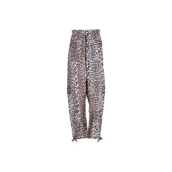 GANNI Leopard Printed Drawstring Trousers