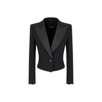 Emporio Armani Glitter Silk cady Single breasted Short Jacket