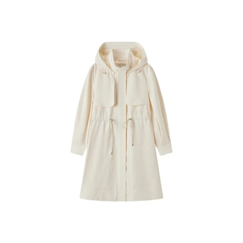 EICHITOO Trench Coat Women's Ecru-0