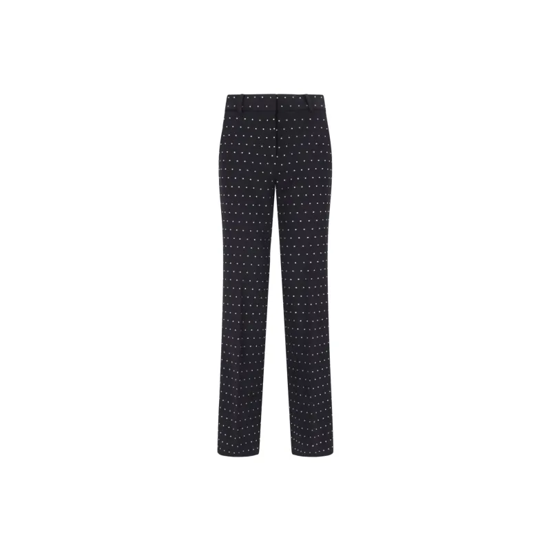 MICHAEL KORS Crystal Embellished Stretch Crepe Bootcut Pants-0