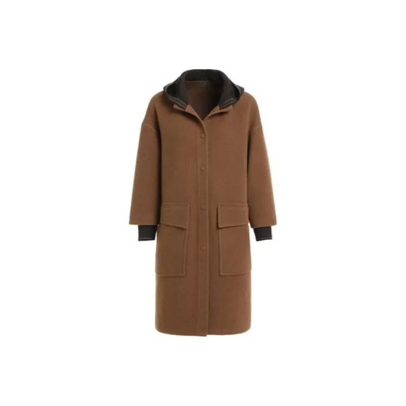 QIAOWANNI Coats Women's Gold Straw Color-0