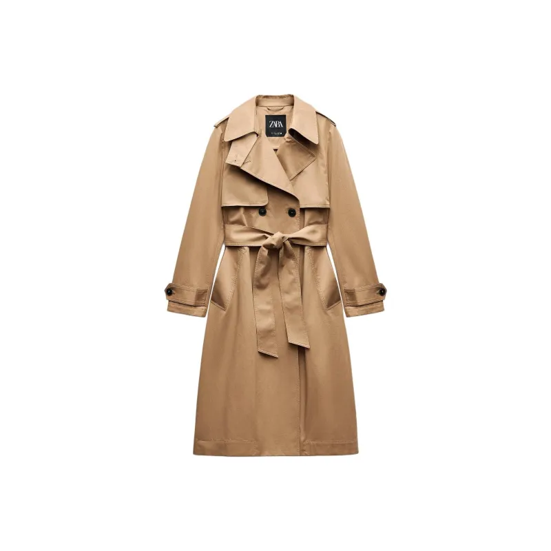 ZARA ZW Series Trench Coat Women's Brown-0