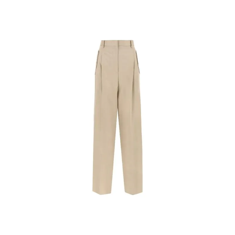 Lanvin High Waist Wide Leg Gabardine Trousers-0