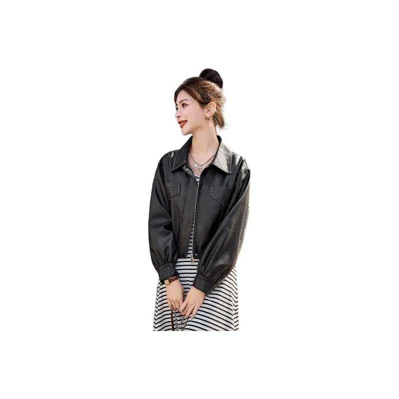 Yi Mengyuan Leather Jacket Women's-0