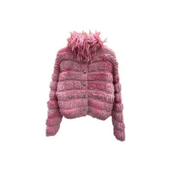 CHANEL 20K Fall Winter Flamingo Collection Velvet feel Coat Women's Pink