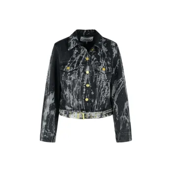 GANNI Belted Denim Jacket