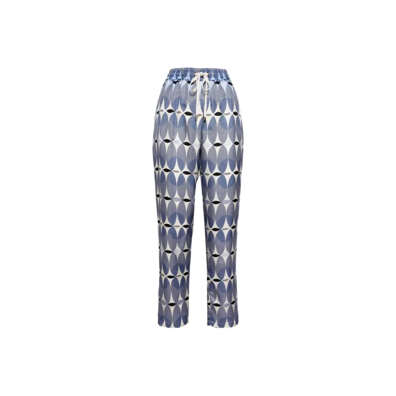 Lorena Antoniazzi Graphic print Elasticated waist Silk Trousers-0