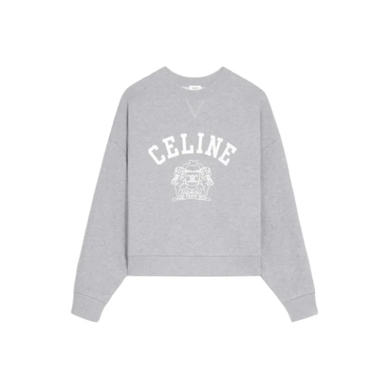 CELINE SS25 Sweatshirt Women's Gray White-0