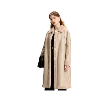 FENHONGMALI Coats Women's Oatmeal/Almond Camel