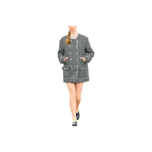 CHANEL Coats Women's Black White