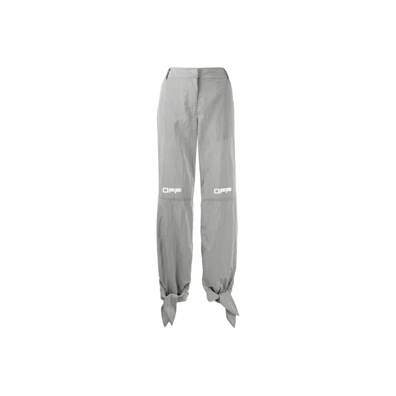 OFF WHITE Printed Logo Tie Cuffs Trousers-0