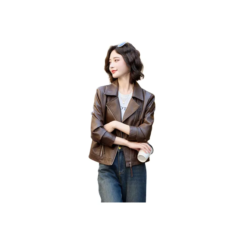 Yi Mengyuan Leather Jacket Women's-0
