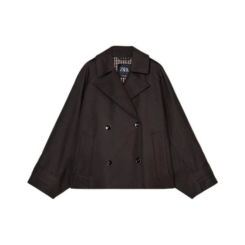 ZARA ZW Series Trench Coat Women's Chocolate-0