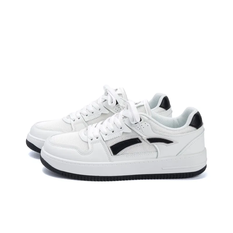 HUANQIU Abrasion Resistant, Lightweight, And Breathable Low Top Skateboard Shoes Men's White Black-1