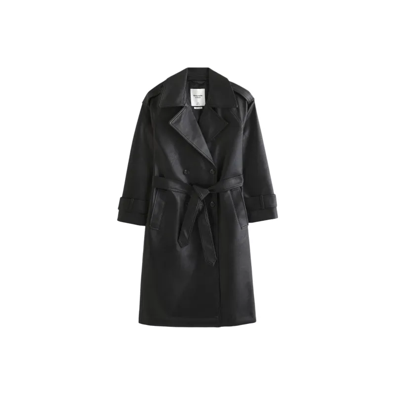 Abercrombie＆Fitch Trench Coats Women's Black-0
