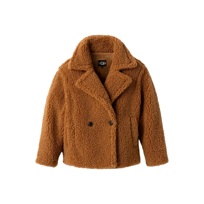 UGG Double Breasted Short Teddy Coat-0
