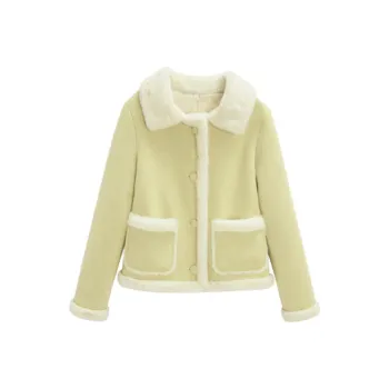 Love To Serve Velvet feel Coat Women's Light Yellow