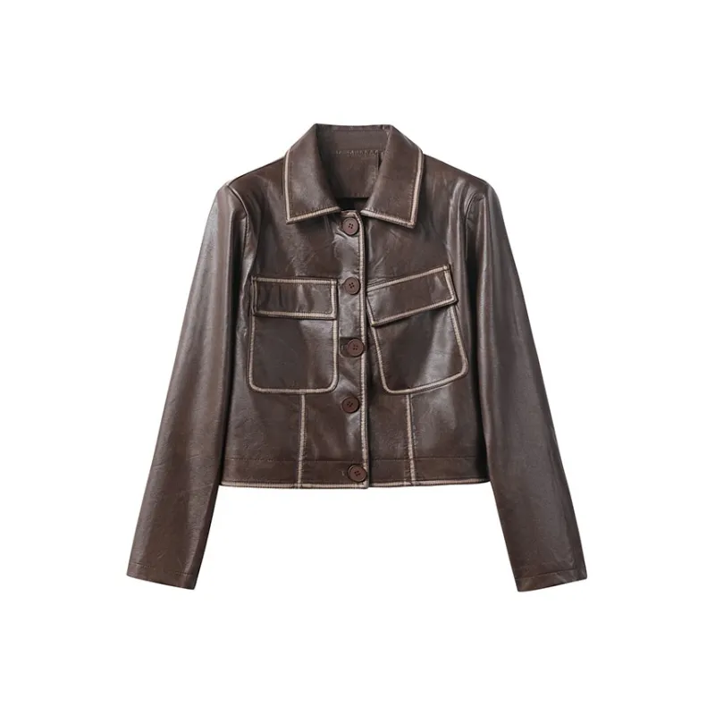 FAIRWHALE Leather Jacket Women's-0