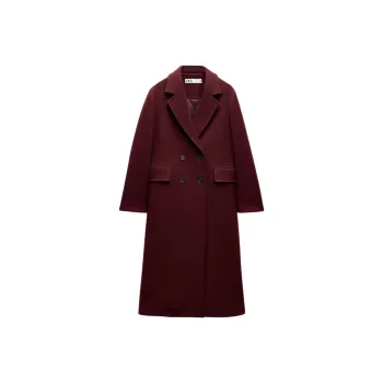 ZARA ZW Series Coats Women's Burgundy