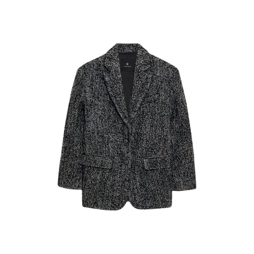 Anine Bing Quinn Herringbone Single breasted Blazer