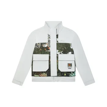 FILA x LUSUO Windproof Windbreaker Jacket Women's Beige Light Gray