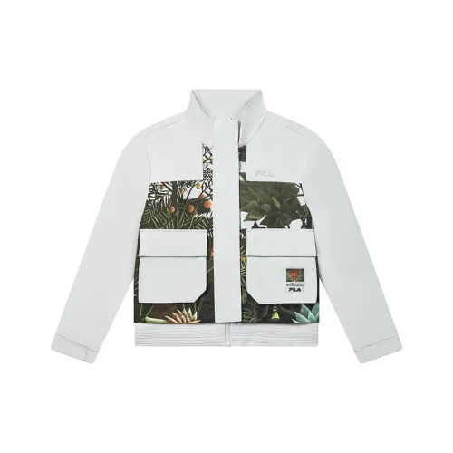 FILA x LUSUO Windproof Windbreaker Jacket Women's Beige Light Gray