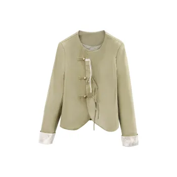 A Paradise For Awakening Leather Jacket Women's Green
