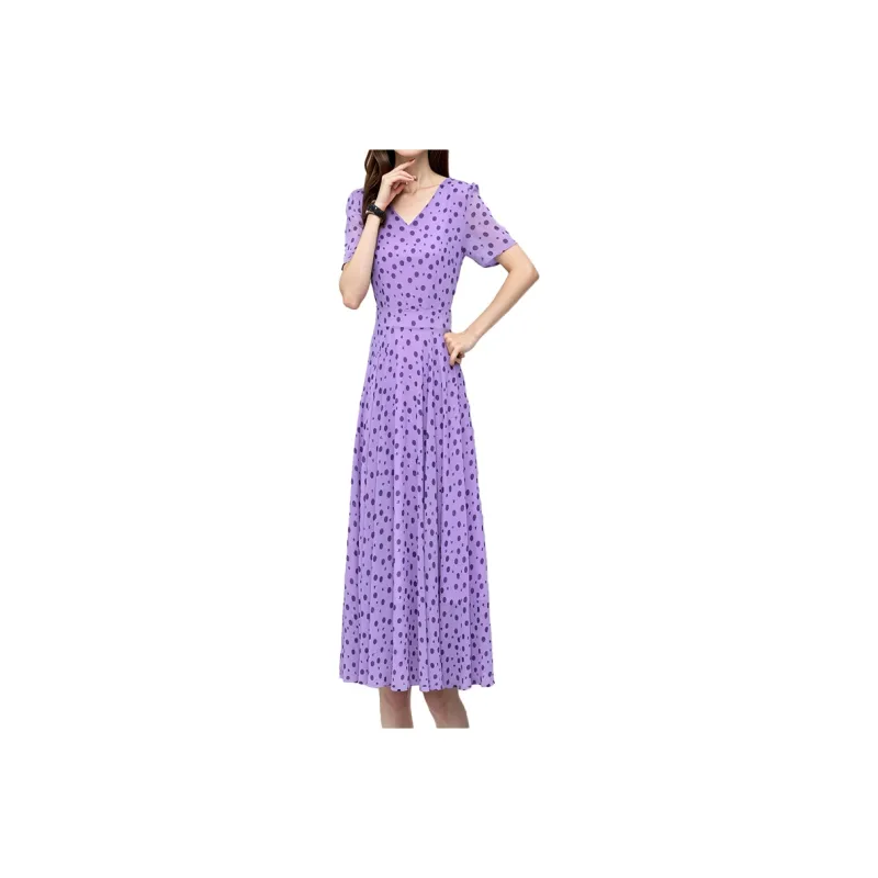 Mapping Short Sleeved Dresses Women's Purple-0