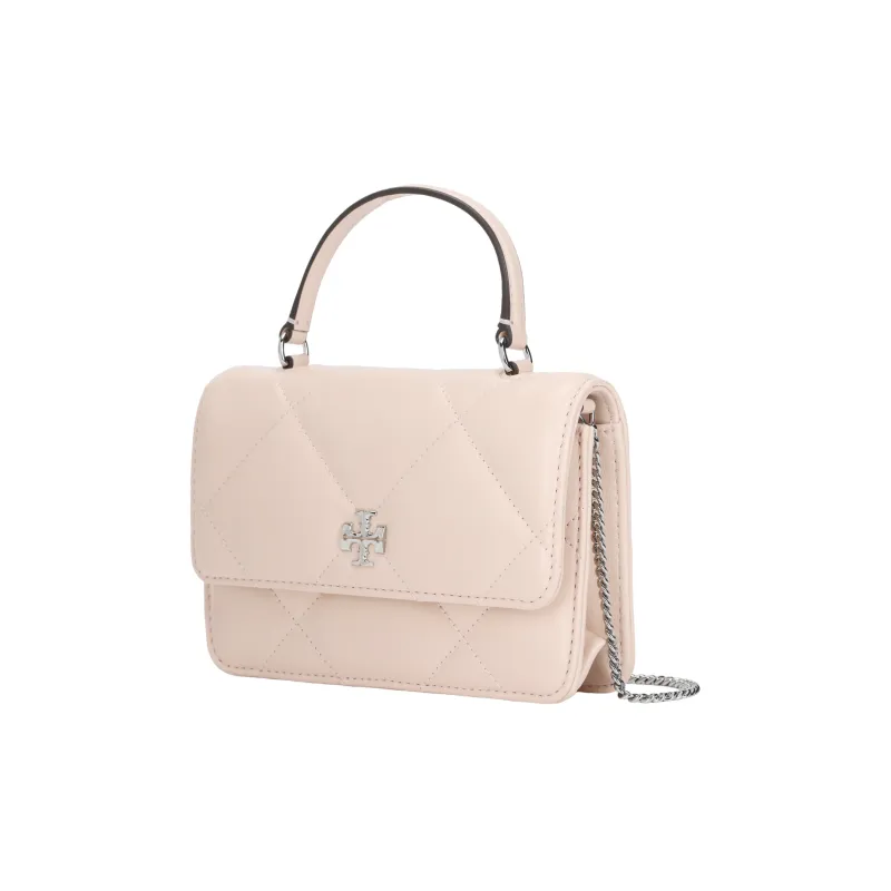 TORY BURCH Kira Diamond Quilt Mini Top Handle Chain Wallet Soft Pink-3