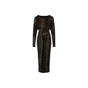 VERSACE Snake Printed Long Sleeve Dress 'Multicolor'