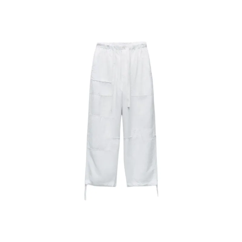 ZARA Cargo Pants Women's White-0