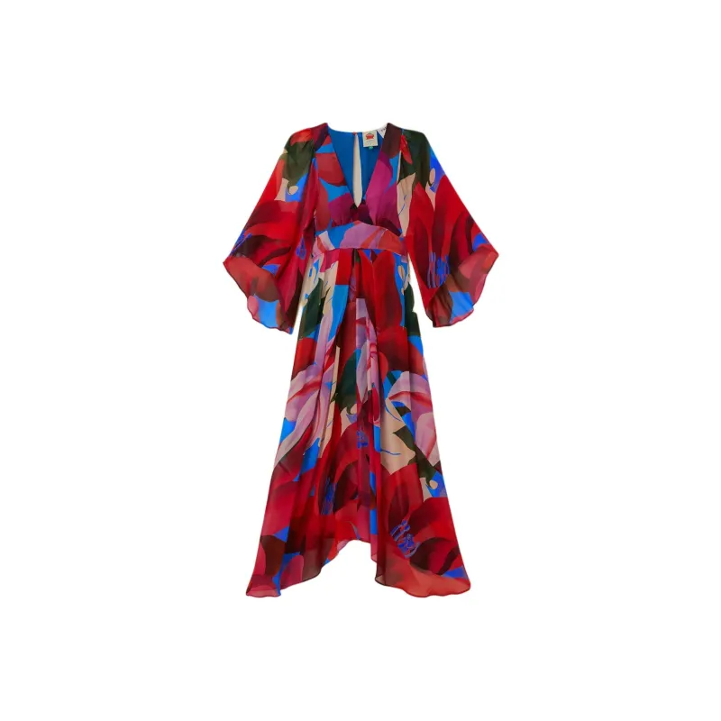 FARM RIO SS24 Long-Sleeved Dresses Women's Blue-0