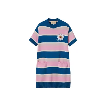 GUCCI SS24 Short Sleeved Dress Women's Multicolor