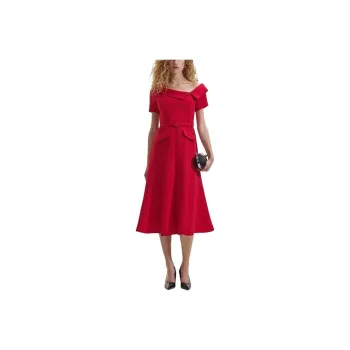 Self portrait Short Sleeved Dress Women's France Red