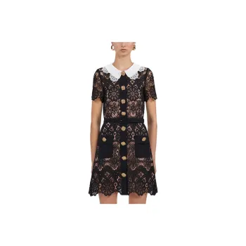 Self portrait Short Sleeved Dresses Women's Black