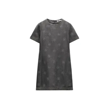ZARA ZW Series Short Sleeved Dress Women's Gray